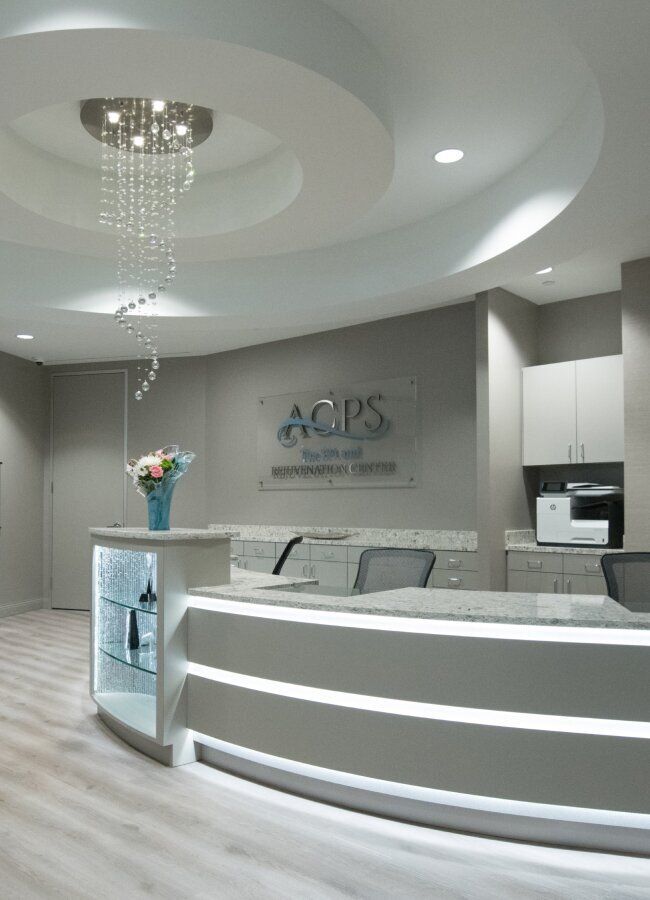 Modern reception area of a rejuvenation center.