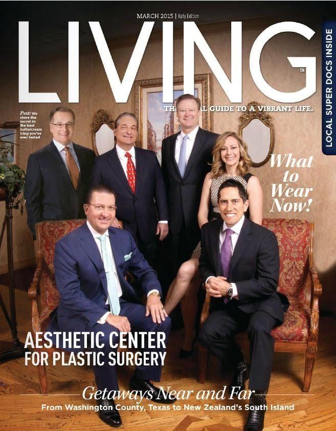 Magazine cover featuring professionals in plastic surgery
