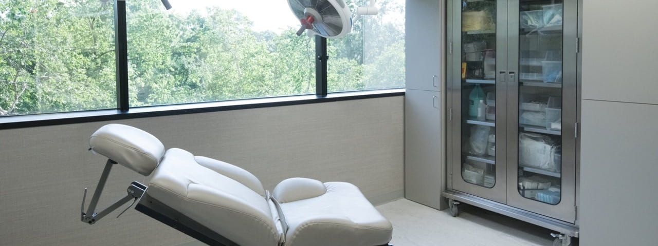 Medical examination room with natural light.