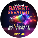 OutSmart Gayest and Greatest 2024 award winner seal